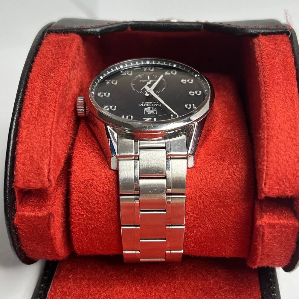 TAG HEUER Carrera Calibre 6 WAR2110 Automatic Men's Date 39mm Steel 100M Watch - Picture 11 of 13